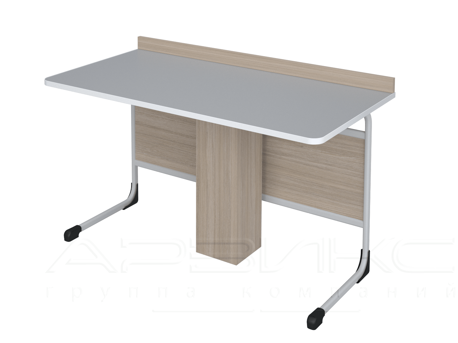 Стол физический   с тумбой под коммуникации   /покрытие пластик /, 4 гр.роста