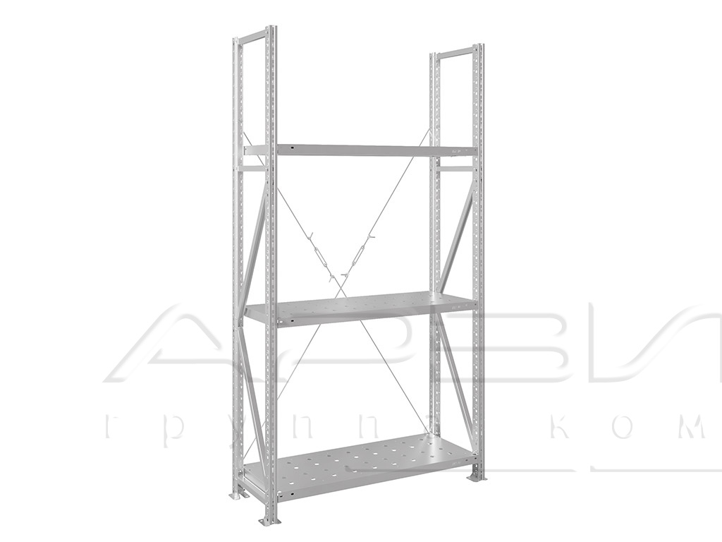 Стеллаж MS U 2000x1000x400/3 перфорированные полки
