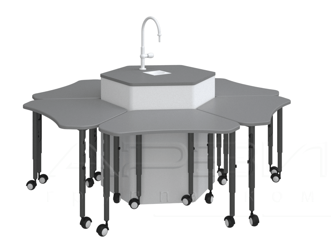 СТОЛ МОЛЕКУЛА 1 ХИМИЧЕСКИЙ НА 6 ЧЕЛОВЕК 1870х1870х922_1080