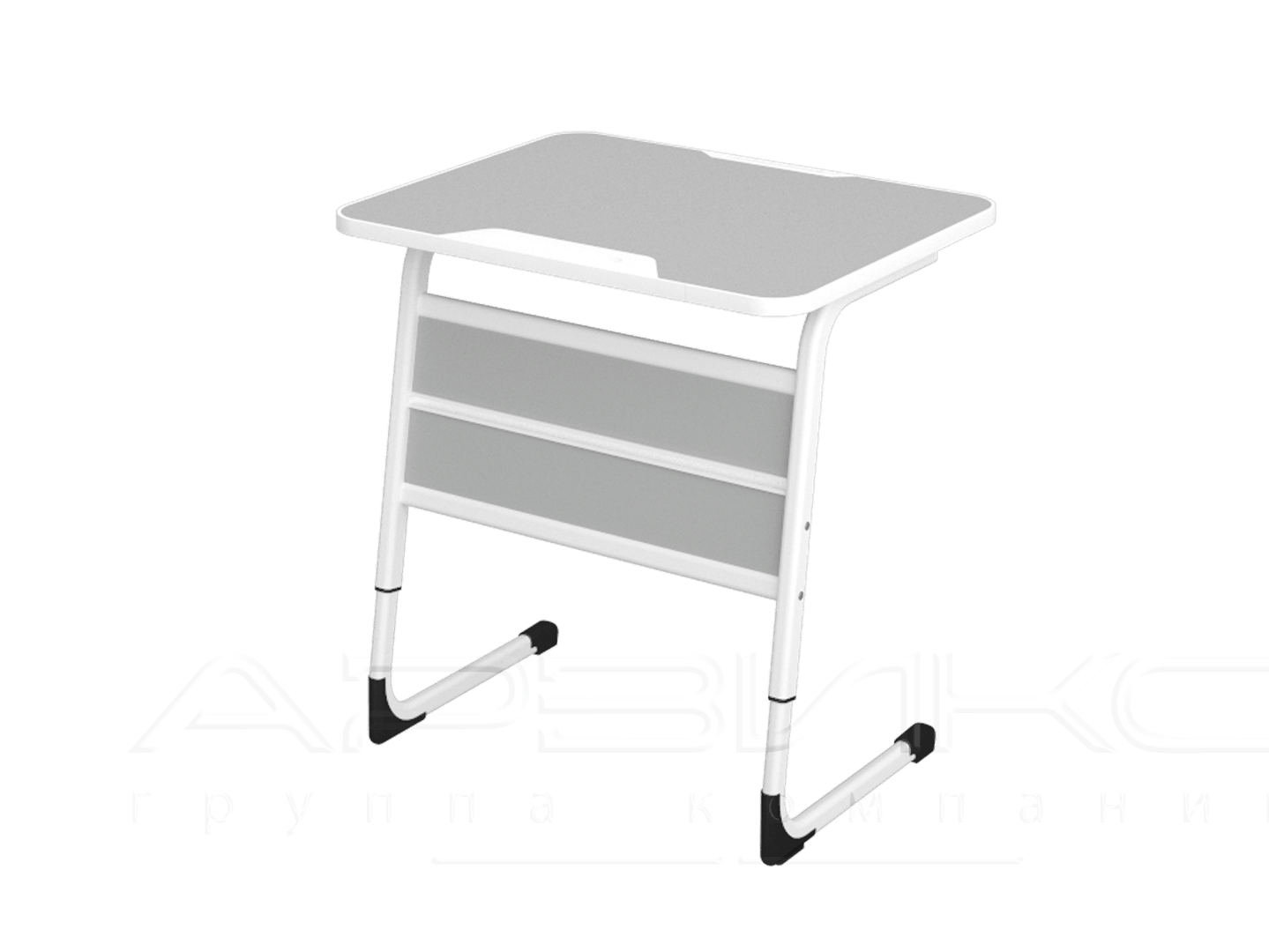 Cтол ученический одноместный регулируемый с литой кромкой, царга со вставкой, Ученичка, 3-5гр
