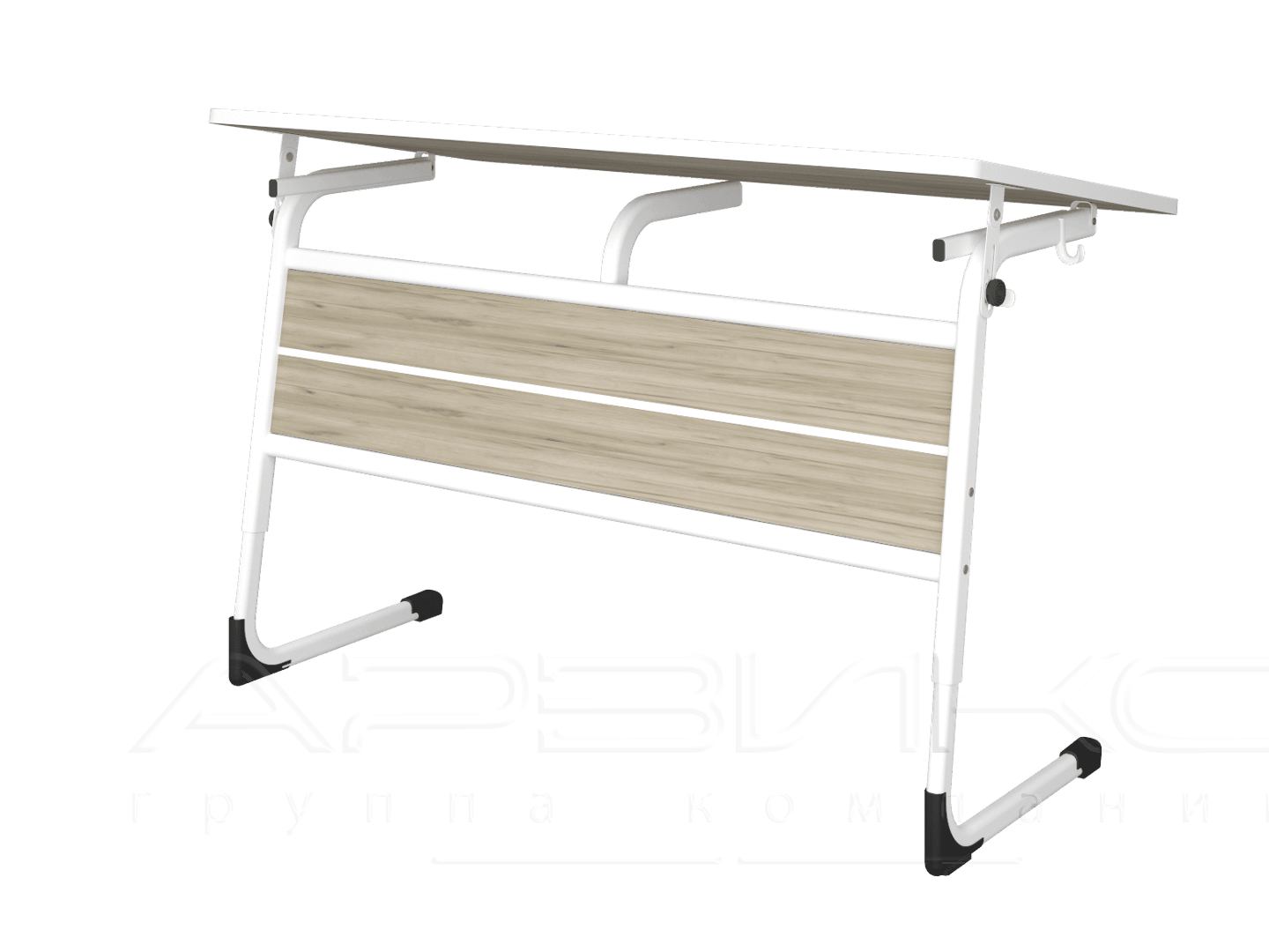 Стол ученический двухместный разборный регулируемый /с регулируемым углом наклона столешницы/, 5-7гр