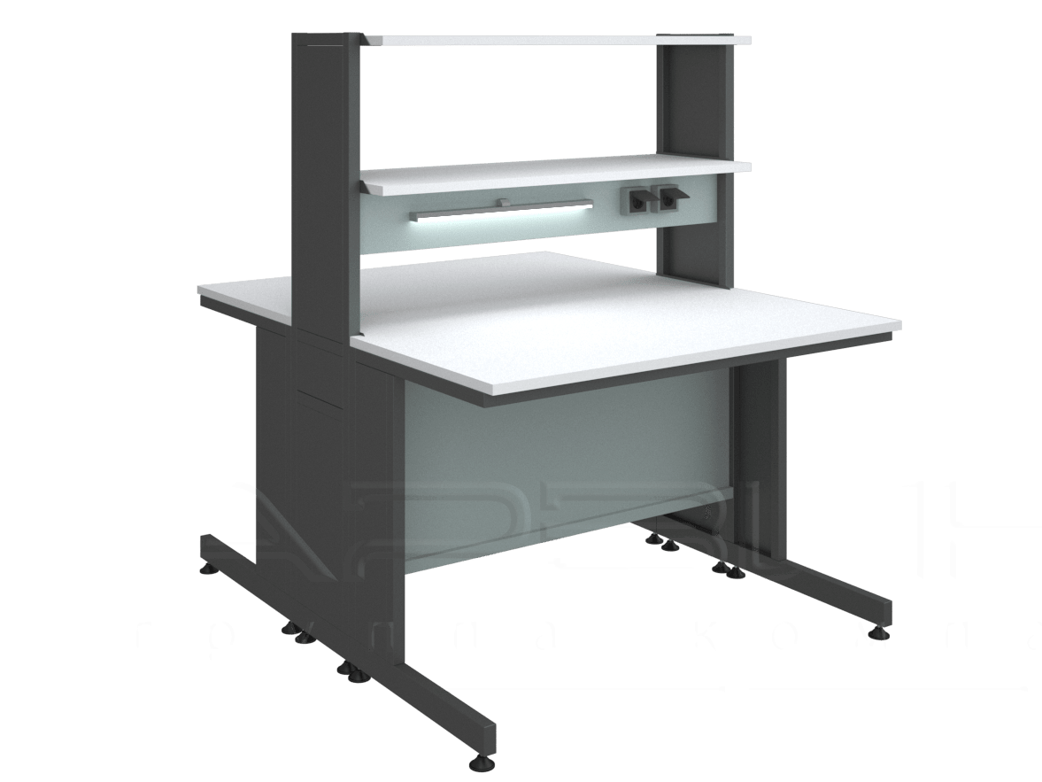 стол островной лабораторный с надстройкой 1200х1500х750-1_1080