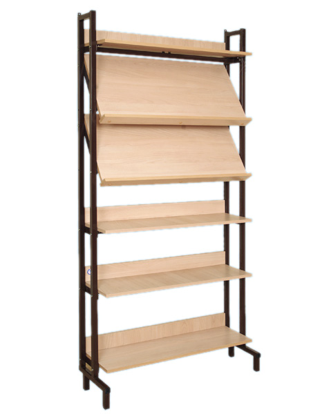 Шкаф-стеллаж комбинированный(2 наклонные и 4 горизонтальные полки)