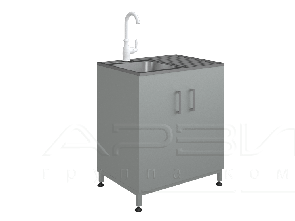 Тумба с мойкой металлическая 800мм_1080