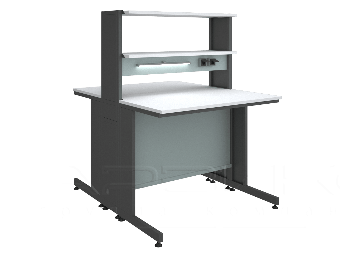 стол островной лабораторный с надстройкой 1200х1500х900_1080