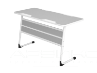Стол ученический двухместный регулируемый с литой кромкой, царга со вставкой, Ученичка, 3-5гр