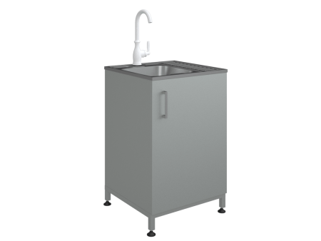 Тумба с мойкой металлическая 600мм_1080