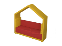 Мягкий модуль для отдыха и работы, Атриум,  2200х750х2300 мм, Экокожа