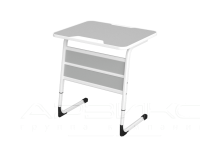 Cтол ученический одноместный регулируемый с литой кромкой, царга со вставкой, Ученичка, 5-7гр