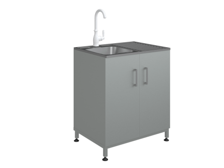 Тумба с мойкой металлическая 800мм_1080