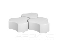 Модульный пуф Соты  / один элемент/ 4 хромовые опоры/, 1000х900х450, Кожзам