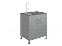 Тумба с мойкой металлическая 800мм_1080