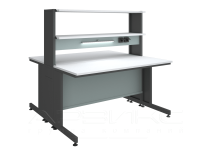стол островной лабораторный с надстройкой 1500х1500х750-1